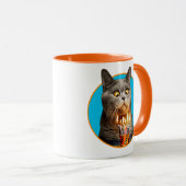 誕生日ショットガラス付き猫 マグカップ (正面右)