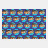 誕生日ショットガラス付き猫 ラッピングペーパーシート (正面2)