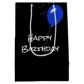 誕生日ショットガラス文字及び紙吹雪 ミディアムペーパーバッグ (裏面)