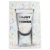 誕生日ショットガラス紙吹雪 ミディアムペーパーバッグ (正面)