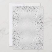 誕生日シルバーグリッターキラキラした女の子 招待状 (裏面)