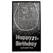 誕生日シルバーグリッタースパークレス スモールペーパーバッグ (裏面)