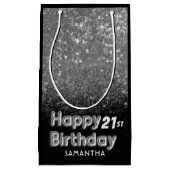 誕生日シルバーグリッタースパークレス スモールペーパーバッグ (正面)