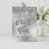 誕生日シルバーグリッタードリップグラマラス サンキューカード (スタンド正面)
