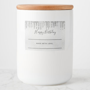 誕生日シルバーグリッタードリップズ自家製 フードラベル