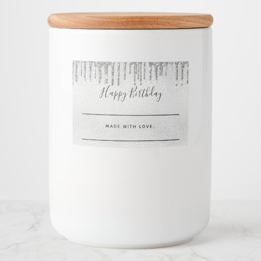 誕生日シルバーグリッタードリップズ自家製 フードラベル (正面)