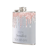 誕生日シルバーグリッタードリップバラ金ゴールド友達 フラスク (左)