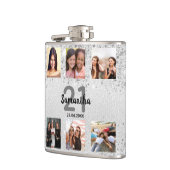 誕生日シルバーグリッター写真名 フラスク (左)