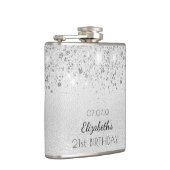 誕生日シルバーグリッター最高ののフレンド名 フラスク (右)