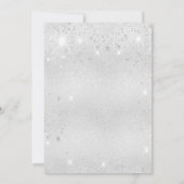 誕生日シルバーグリッター花緑 招待状 (裏面)