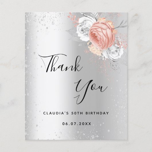 誕生日シルバーバラ金ゴールドフローラありがとう チラシ (正面)