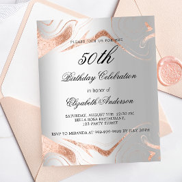 誕生日シルバーバラ金ゴールド大理石予算の招待