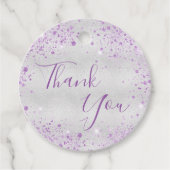誕生日シルバーパープルグリッター感謝していダストユーズ フェイバータグ (正面)
