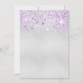 誕生日シルバーパープルグリッター 招待状 (裏面)