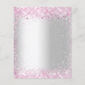 誕生日シルバーピンクの輝く予算の招待 チラシ (裏面)