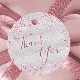 誕生日シルバーピンクの輝感謝していきあなた フェイバータグ