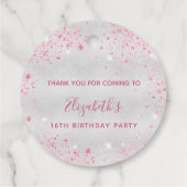 誕生日シルバーピンクの輝感謝していきあなた フェイバータグ (裏面)