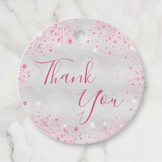 誕生日シルバーピンクの輝感謝していきあなた フェイバータグ (正面)