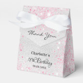 誕生日シルバーピンクグリッター感謝していユー フェイバーボックス (正面サイド)