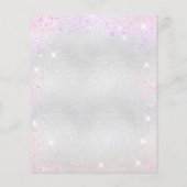 誕生日シルバーピンクパープルグリッター招待 (裏面)