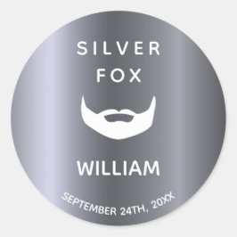 誕生日シルバーフォックスヒゲ男みんなグレートレンディー ラウンドシール