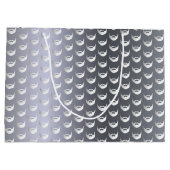 誕生日シルバーフォックスヒゲ男灰色モダン ラージペーパーバッグ (裏面)