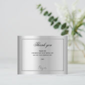 誕生日シルバーフォトメンズガイ サンキューカード (スタンド正面)