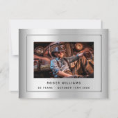 誕生日シルバーフォトメンズガイ サンキューカード (裏面)