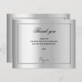 誕生日シルバーフォトメンズガイ サンキューカード (正面/裏面)