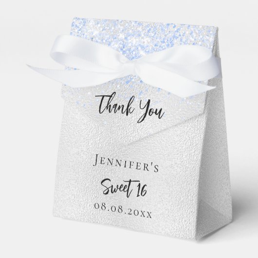 誕生日シルバーブルーの輝感謝していきあなた フェイバーボックス (正面サイド)