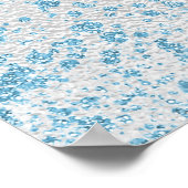 誕生日シルバーブルーグリッターダスト名ようこそ ポスター (角)