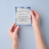 誕生日シルバーブルーグリッター予算 チラシ (手)