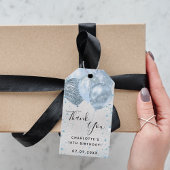 誕生日シルバーブルー感謝していバルーズ ギフトタグ