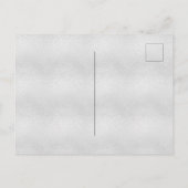 誕生日シルバーブルー花模様スクリプト日付の保存 案内ポストカード (裏面)