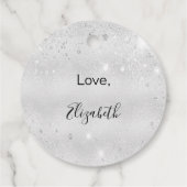 誕生日シルバーメタルグリッター感謝していユー フェイバータグ (裏面)