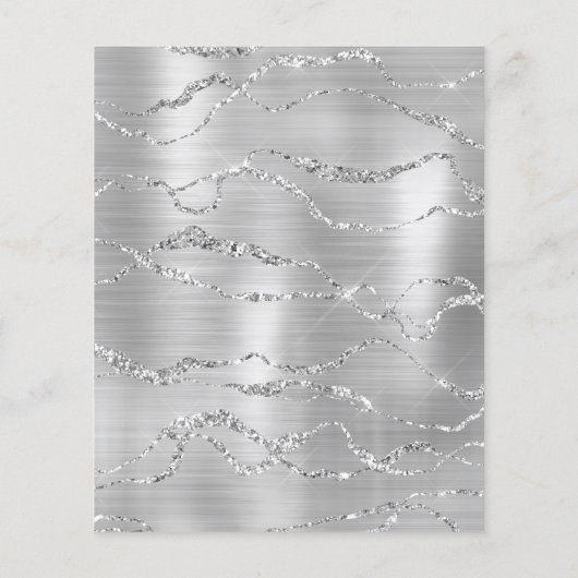 誕生日シルバー白エレガント予算の招待 チラシ (裏面)