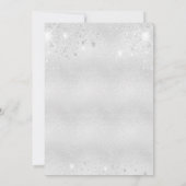 誕生日シルバー音楽ノートメタルグリッター40th 招待状 (裏面)