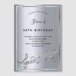 誕生日シルバー音楽ノート招待磁石 マグネット招待状