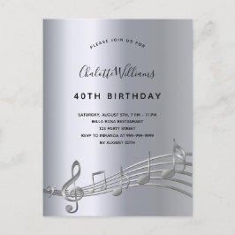 誕生日シルバー音楽ノート第50回 インビテーションポストカード