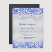 誕生日シルバ王室のーブルスパークルズ マグネット招待状 (正面/裏面)