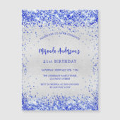 誕生日シルバ王室のーブルスパークルズ マグネット招待状 (正面)