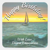 誕生日シルボートオンバンデラスベイ0884 スクエアシール (正面)