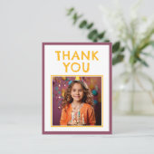 誕生日シンプルありがとうキッズフォト ポストカード (スタンド正面)