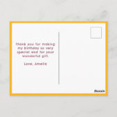 誕生日シンプルありがとうキッズフォト ポストカード (裏面)