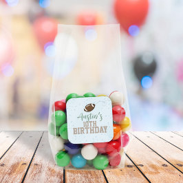 誕生日シンプルキュートスポーツサッカーパーティー紙 スクエアシール