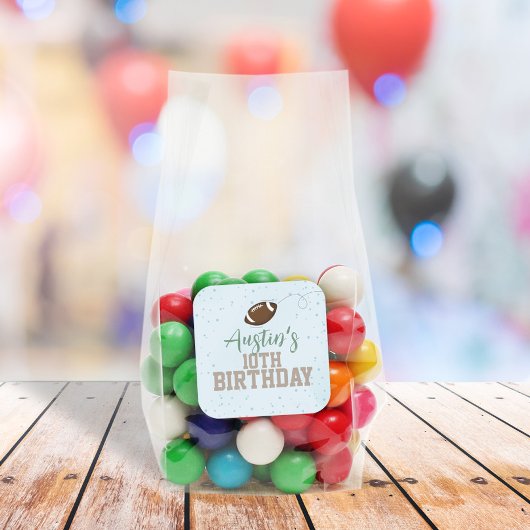 誕生日シンプルキュートスポーツサッカーパーティー紙 スクエアシール