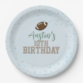 誕生日シンプルキュートスポーツサッカーパーティー ペーパープレート (正面)