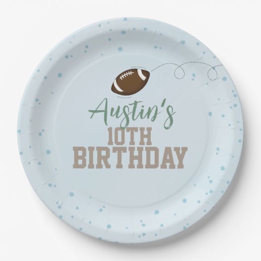 誕生日シンプルキュートスポーツサッカーパーティー ペーパープレート (正面)