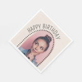 誕生日シンプルシックAny Ageバラ金ゴールドアーチ写真 スタンダードランチョンナプキン (角)