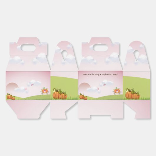 誕生日シンプルスウィートピンクパンプキンキャリッジガールズ フェイバーボックス (見開き)